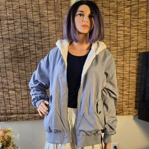 Emmiol Bomber Hooded Jacket Faux Fur Lined